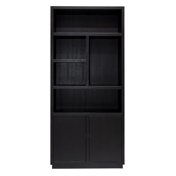 6515 BLACK - Book case Oakura 2-doors