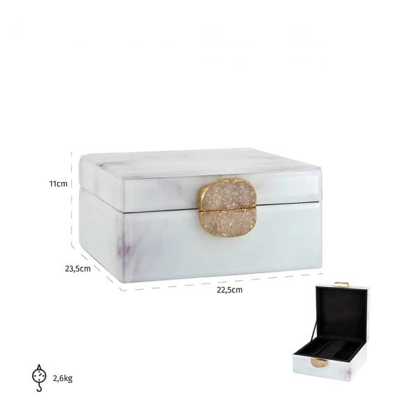 -JB-0006 - Jewellery Box Bayou white marble look
