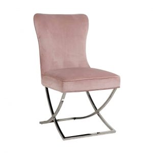 S4415 PINK VELVET - Chair Scarlett Pink velvet / silver