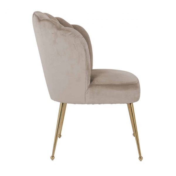 S4445 KHAKI VELVET - Chair Pippa Khaki velvet/ gold