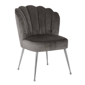 S4445 S STONE VELVET - Chair Pippa Stone velvet / silver