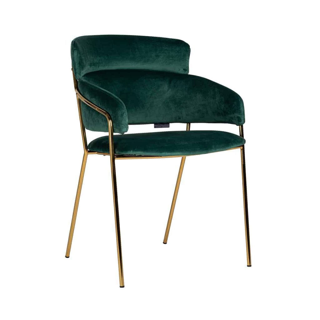 S4480 FR GREEN VELVET - Chair Angelica Green velvet / gold frame Fire Retardant