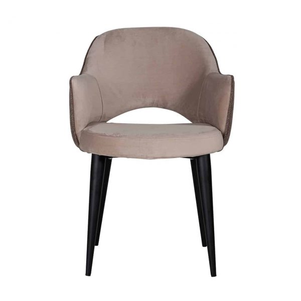 S4483 KHAKI - Chair Giovanna with armrest Quartz Khaki / Alaska Stone