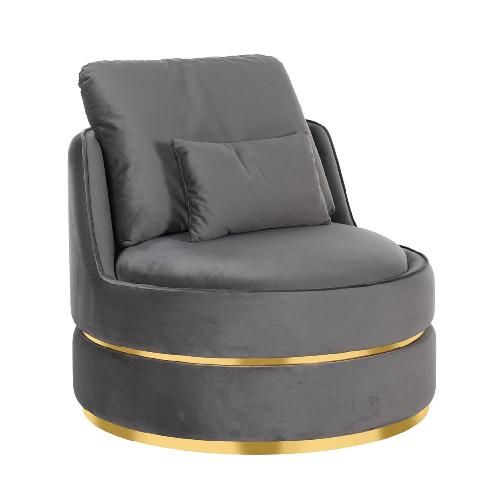 S4491 STONE VELVET - Easy Chair Kylie Stone velvet / gold