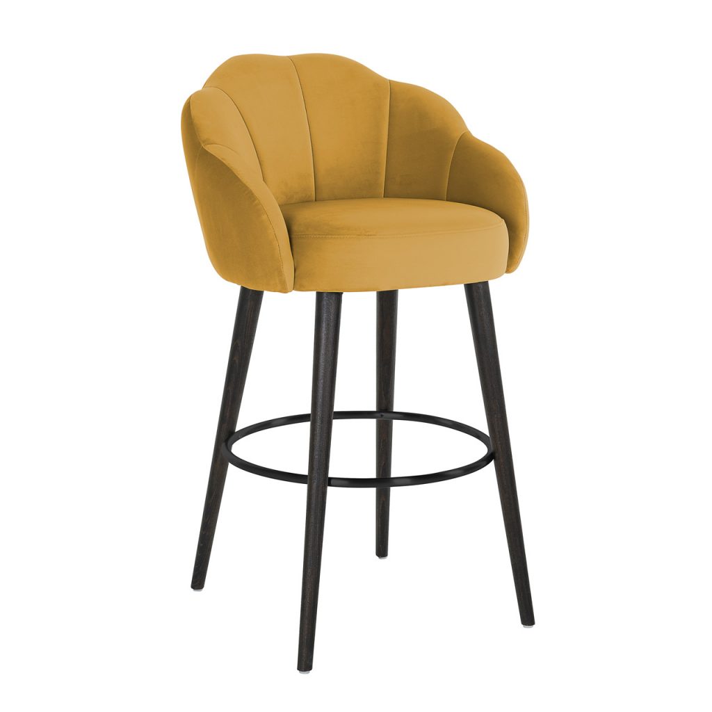 S4502 OCHRE VELVET - Bar stool Tulip Ochre velvet