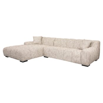 Sofa smeđa 3-sjedalo + lounge lijeva