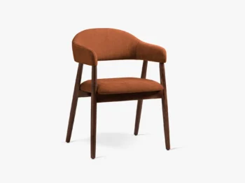 Blagovaonska stolica Adra chenille orange/walnut