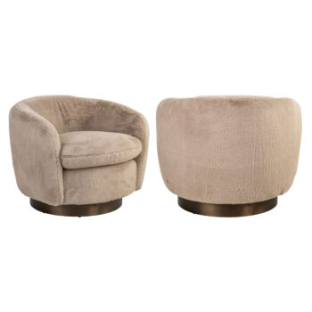 Fotelja Colmar khaki fluffy okretna