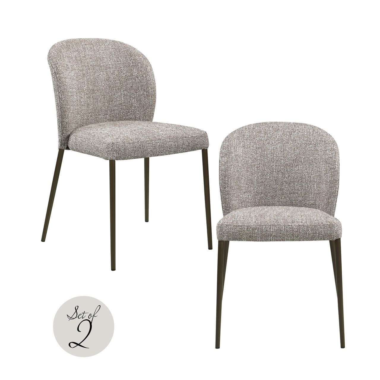 Blagovaonska stolica Stacker earth tweed vatrootporna (set 2 kom.)