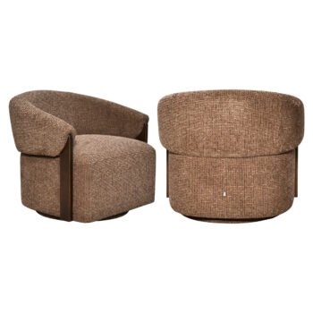 Fotelja Marina brown blockweave okretna vatrootporna
