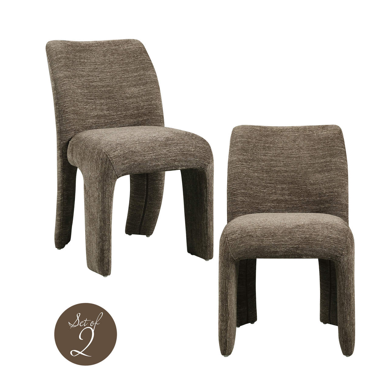 Blagovaonska stolica Maya brown softweave (set 2 kom.)