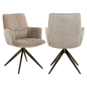 Blagovaonska stolica Chase cream blockweave okretna