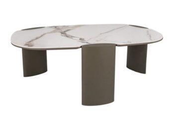 Klub stolić ADORO B CERAMIC bijela AMBER BIANCO / MIEDZIANY 105X65