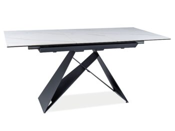 Stol WESTIN SC bijela JASPER WHITE/crna MAT 120(160)X80