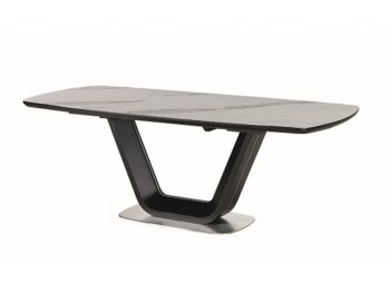 Stol ARMANI CERAMIC bijela EFEKT MARMURU/ crna MAT 160(220)X90