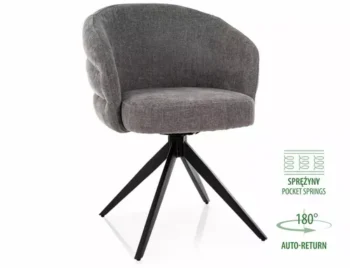 Stolica Ores - crno postolje / sivo presvlaka252