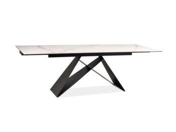 Stol WESTIN III CERAMIC bijela STATUARIO VENATO / crna MAT (160-240)X90